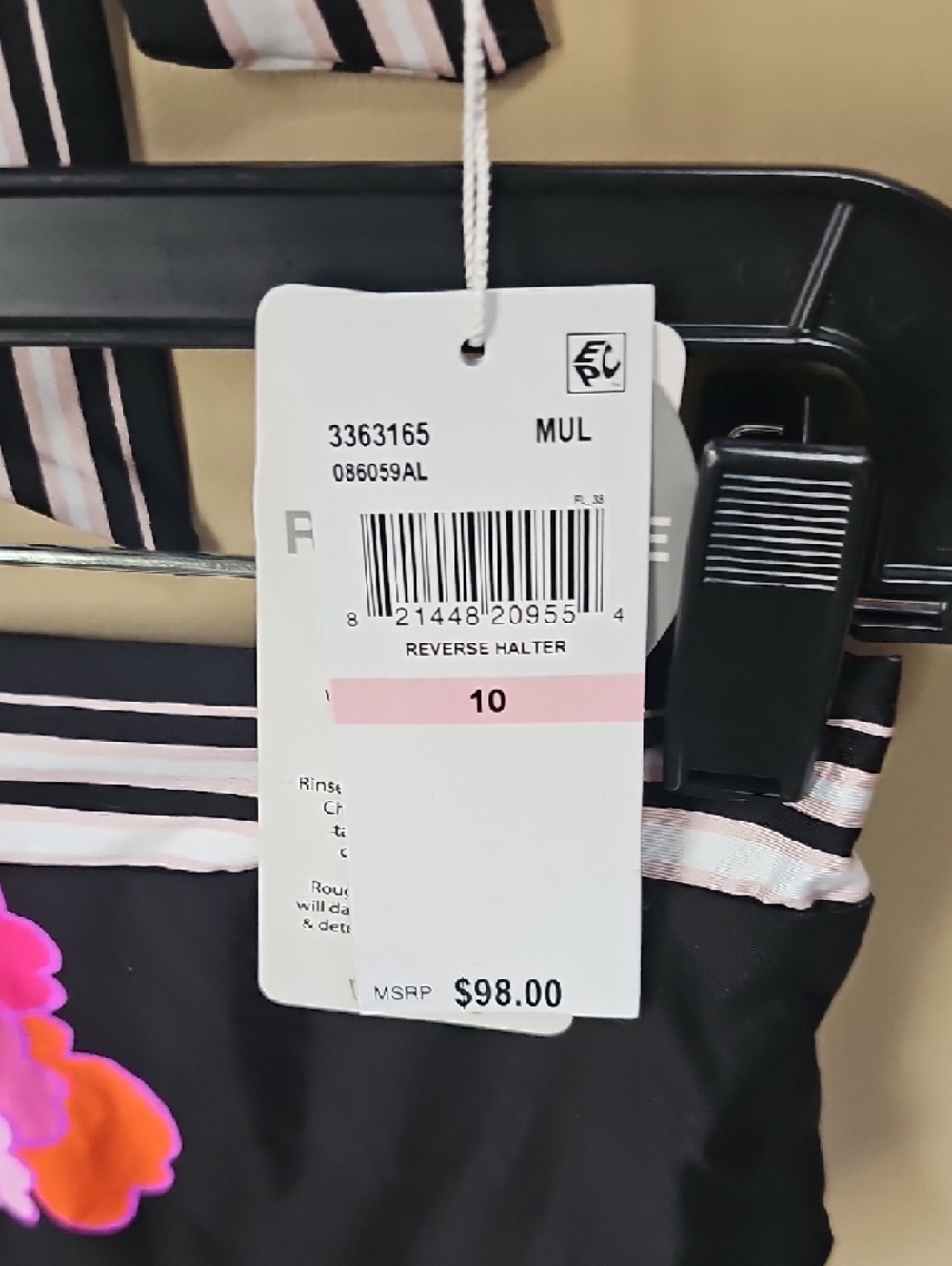 Trina Turk Reversible Black Bikini with Pink Floral Print NWT - Picture 4 of 5